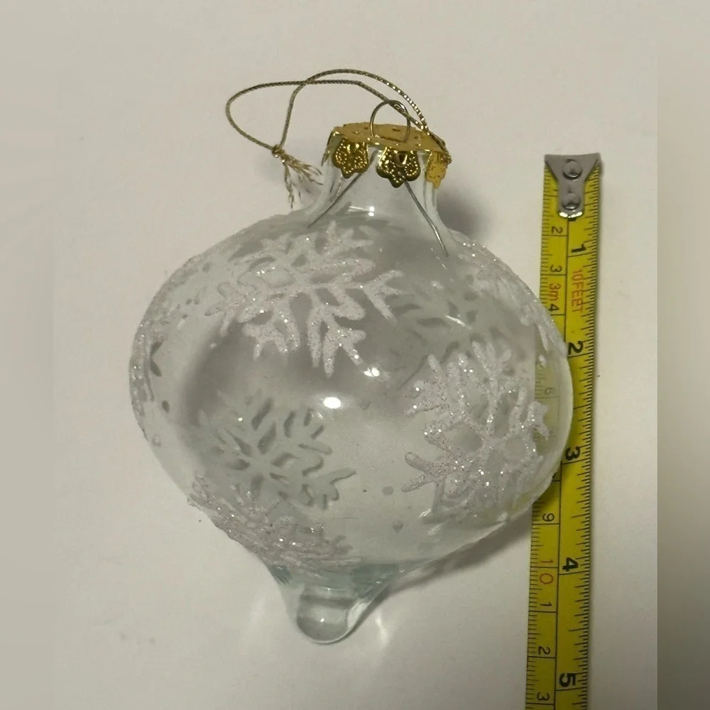 Vintage Glass Ornaments with Snowflake Design
